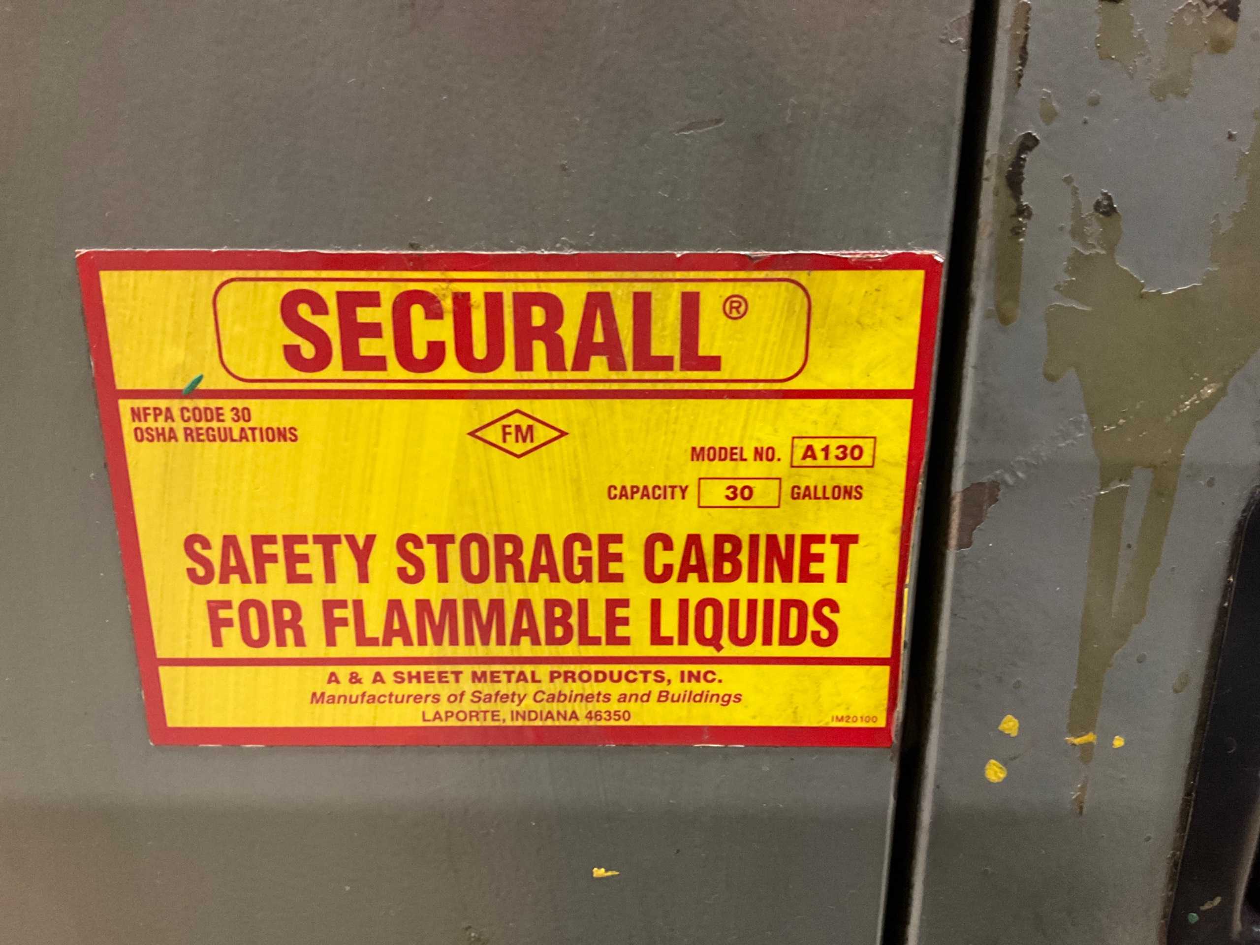 SECURALL A130 FLAME-PROOF STORAGE CABINET - FLAME PROOF STORAGE CABINET