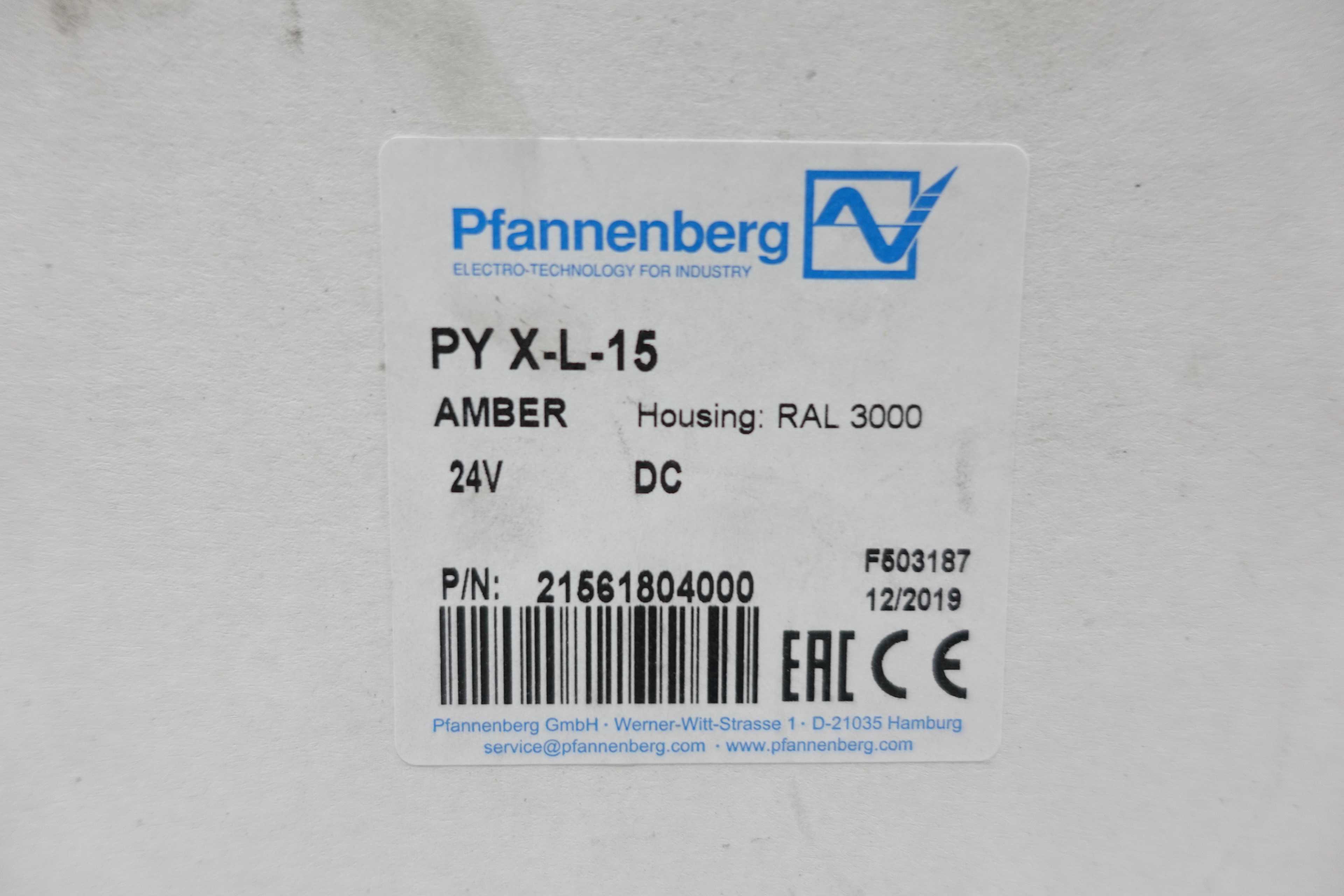 SKU 1716885 - PALLET OF PFANNENBERG PY X-L-15 SAFETY BEACONS, AMBER, 24 VDC - SAFETY EQUIPMENT