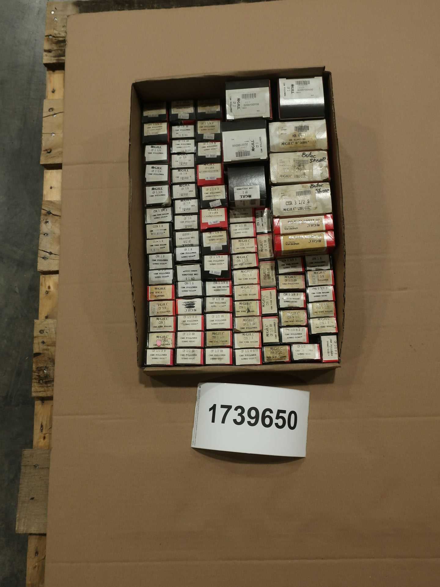 SKU 1739650 - TOTE OF ASSORTED PRECISION MCGILL BEARINGS SKU 1739650 - TOTE OF ASSORTED PRECISION MCGILL BEARINGS