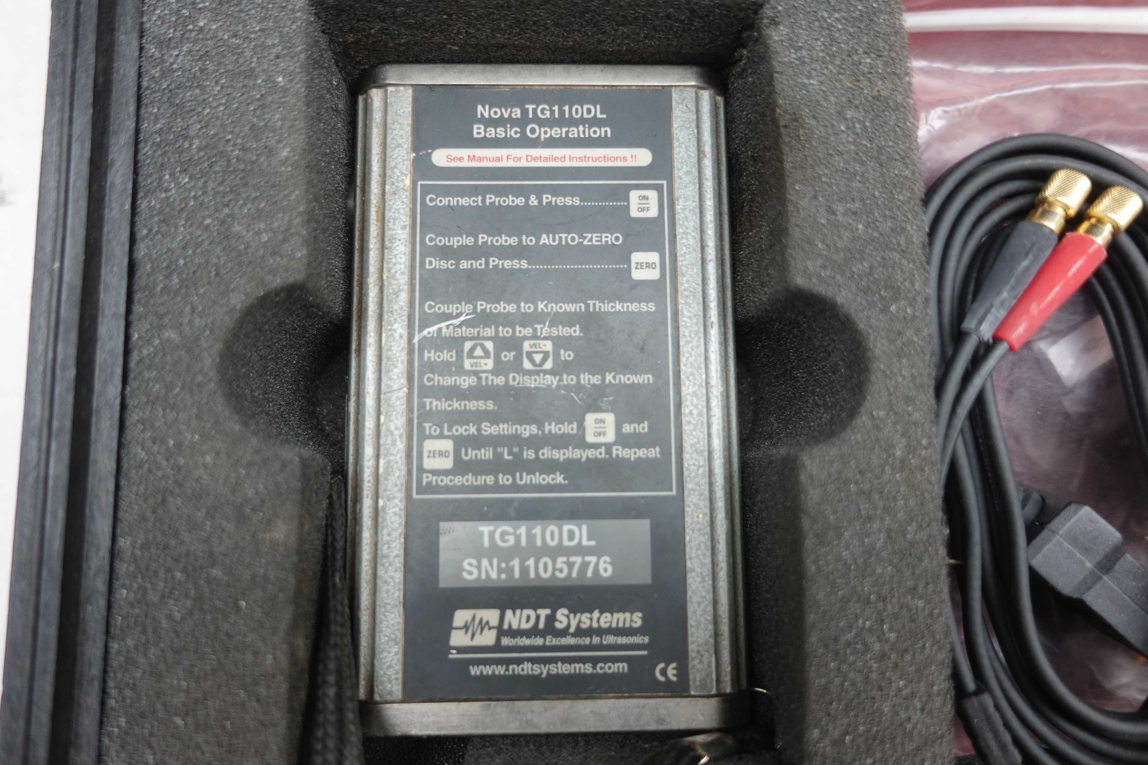 SKU 1761753 - LOT OF 6 NDT SYSTEMS TG110-DL ULTRASONIC THICKNESS GAUGES - ULTRASONIC THICKNESS GAUGES