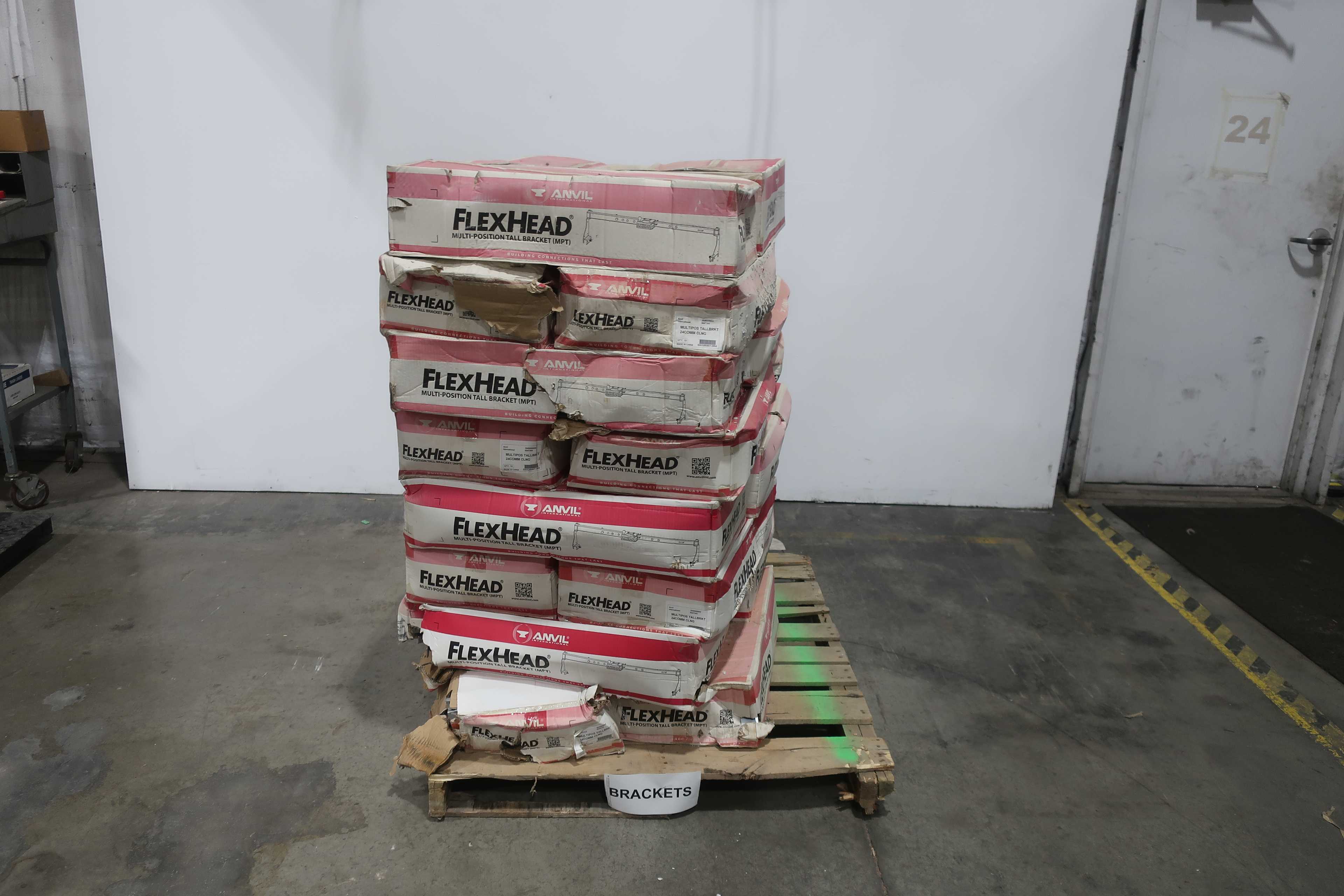 1 PALLET OF ASSORTED ANVIL INTERNATIONAL FLEX HEAD MULTI-POSITIONAL TALL BRACKETS (MTP) - BRACKETS