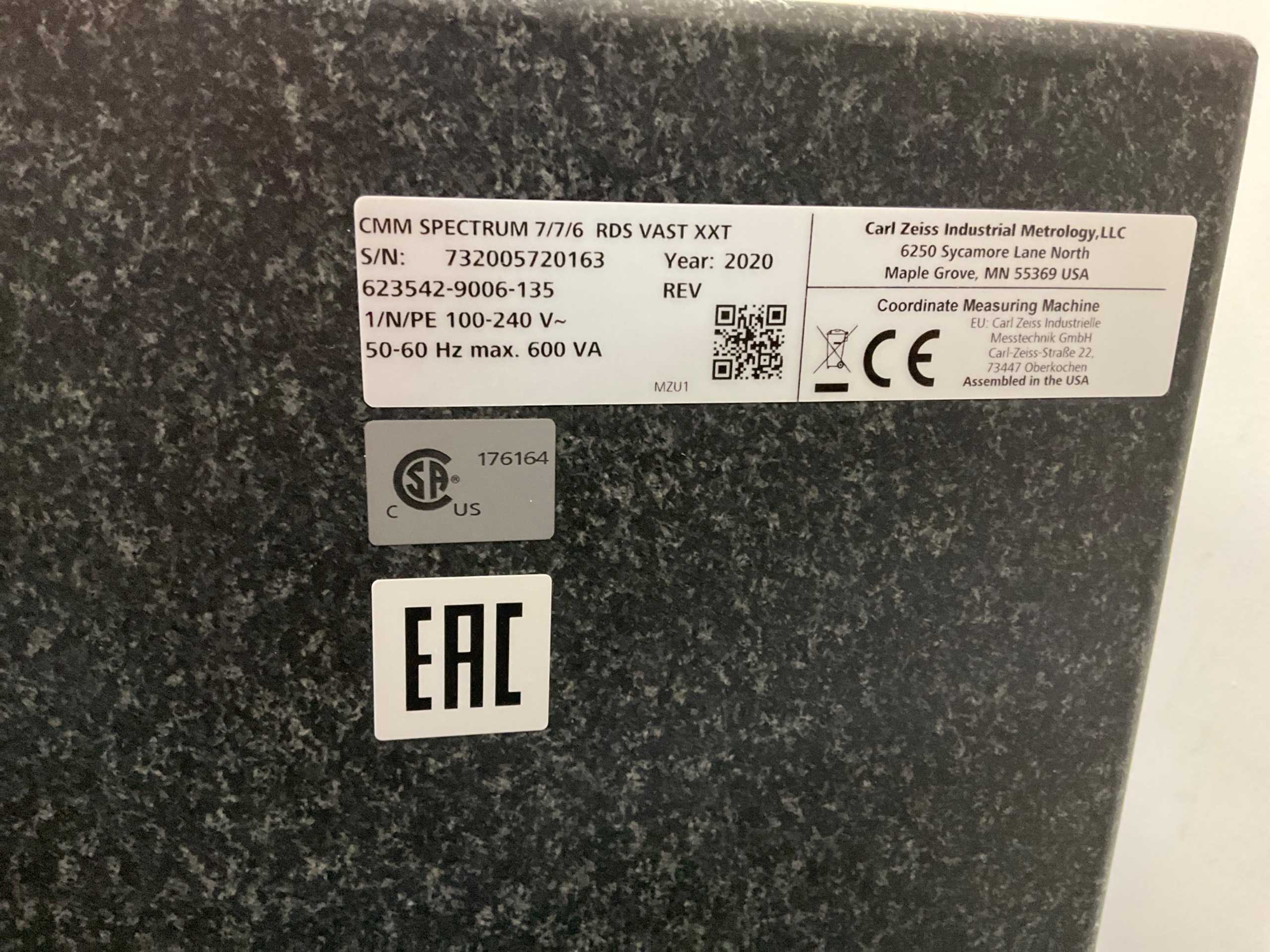 2020 ZEISS SPECTRUM 7/7/6 RDS VAST XXT BRIDGE CMM - BRIDGE CMM