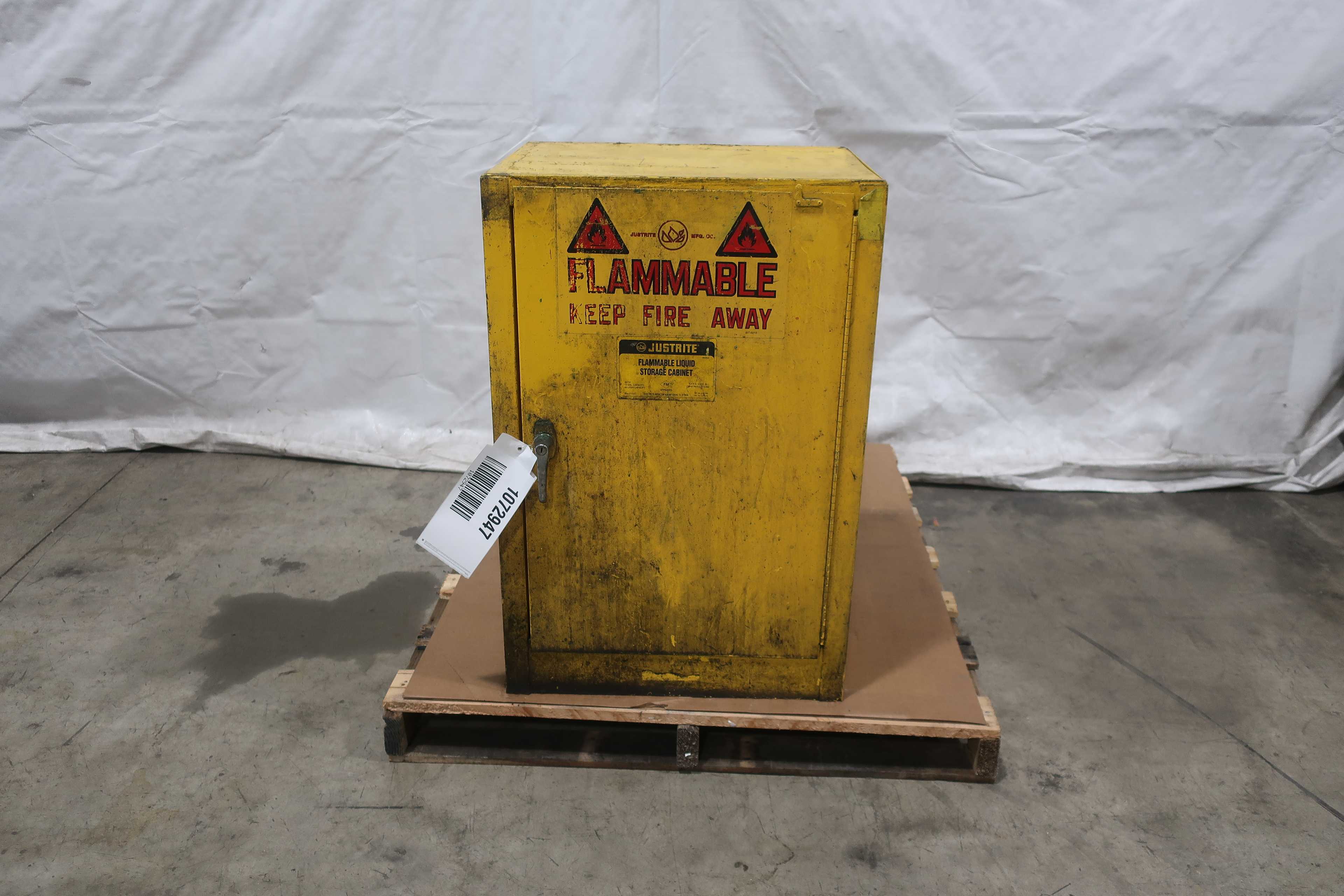 JUSTRITE FLAMMABLE LIQUID STORAGE CABINET - FLAME PROOF STORAGE CABINET