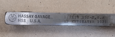 HASSAY-SAVAGE 10715 KEYSEATER BROACH, HSS-USA AF, 1/2" W X 20" L - MACHINE TOOLING
