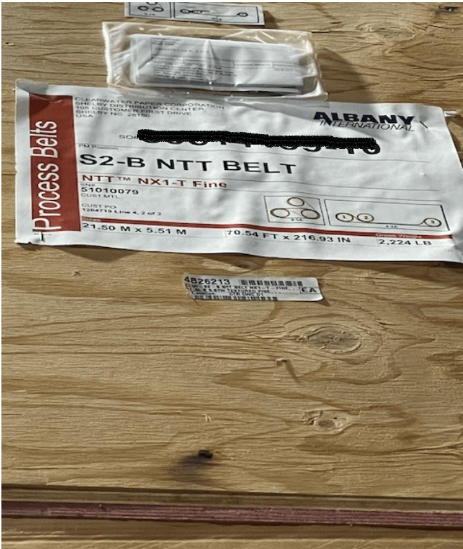 BULK LOT OF 2019 ALBANY INTERNATIONAL NX1-T BELTS FOR AN NTT TISSUE MACHINE - PULP & PAPER