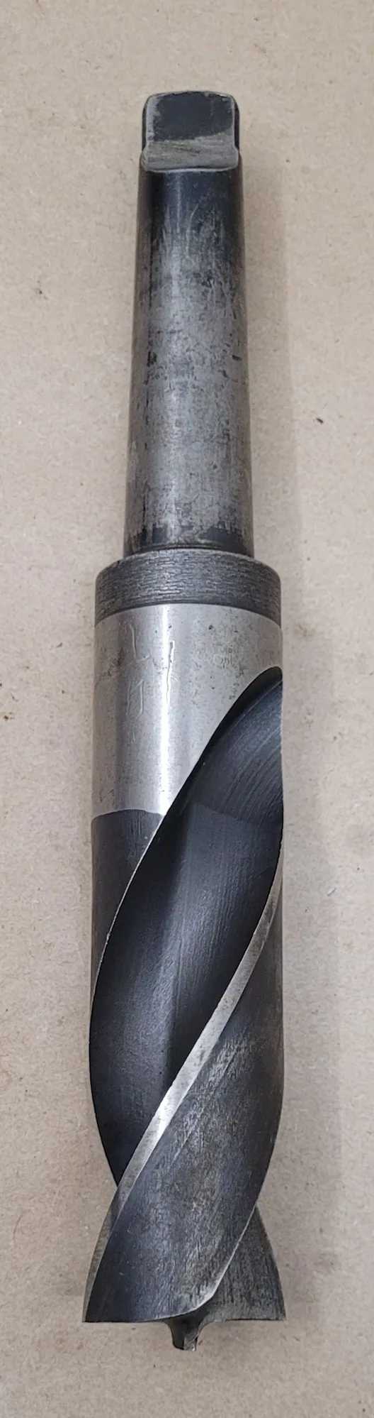 HSS TWIST DRILL, 1-3/4" DIA, 12" OAL, 4MT TAPER SHANK, 5" SHANK, 2 SPIRAL FLUTES, 6" FLUTE - MACHINE TOOLING