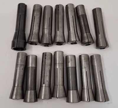 UNBRANDED R8 COLLETS - SET OF 14 (SIZES: 1IN, 7-3/8IN, 2-1/2IN, 1-3/4IN, 2-5/8IN, 1-7/16) - MACHINE TOOLING