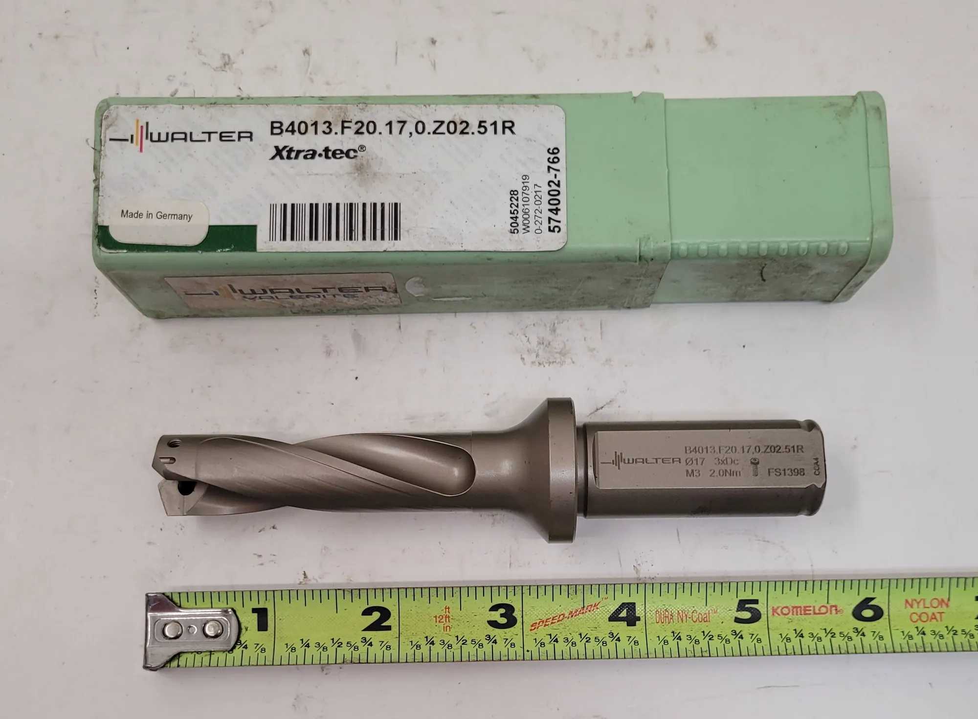 WALTER XTRA-TEC B4013.F20.17,0.Z02.51R 17MM INDEXABLE INSERT DRILL, RIGHT HAND, 2 FLUTES - MACHINE TOOLING