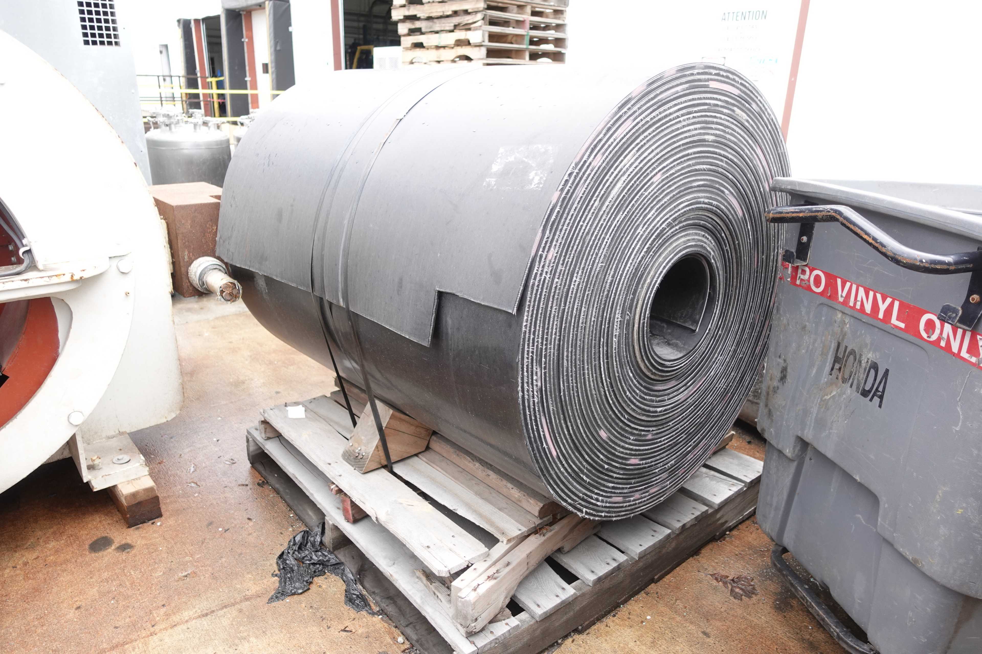SKU 1761329 - RUBBER CONVEYOR BELT, 1/2" THICK, 54-1/4" WIDE, USED - CONVEYOR PARTS