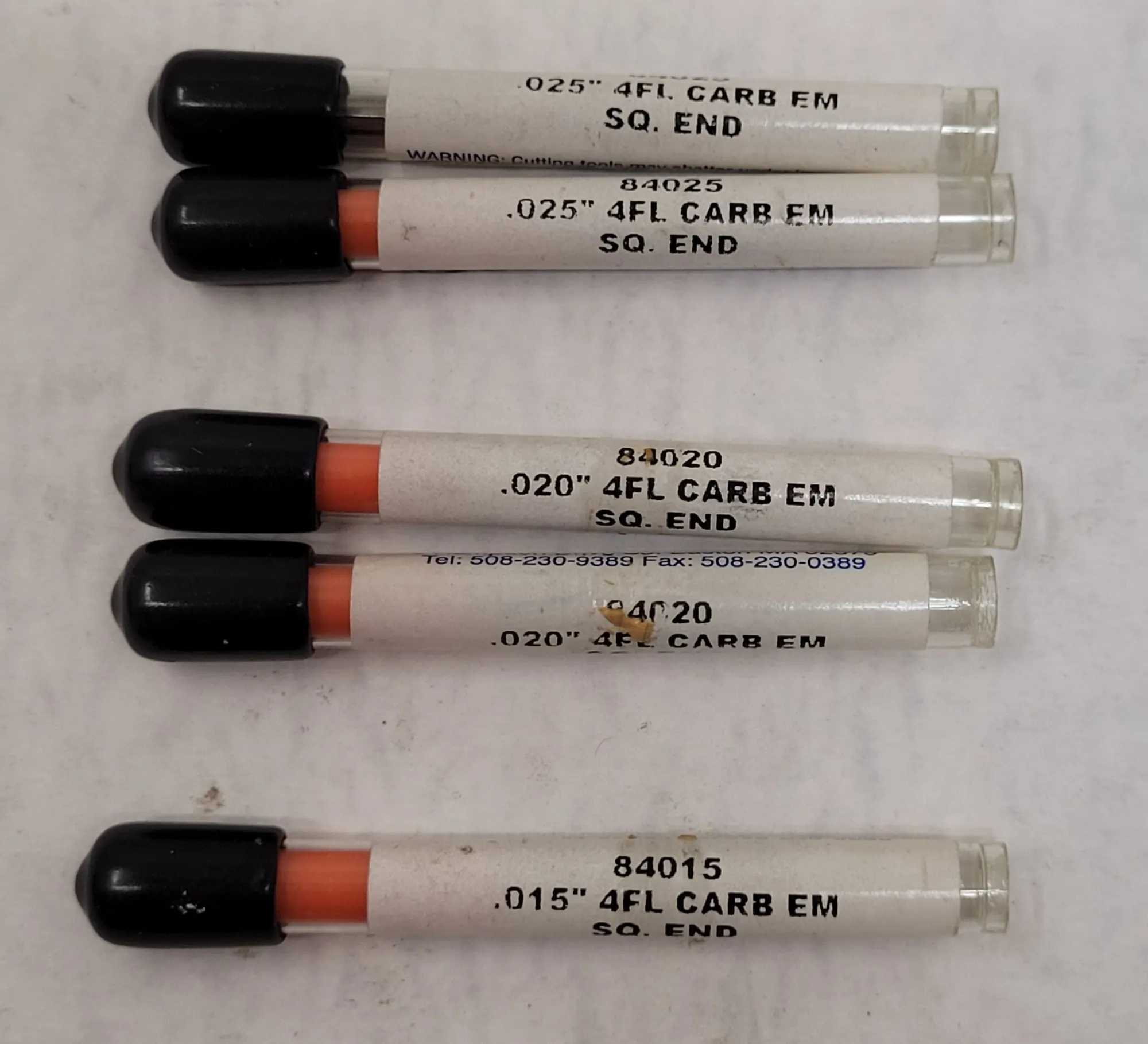 PREMIUM MICROCUT CARBIDE SQUARE END MILL SET - 4 FLUTE, 5-PIECE PRECISION TOOLS - MILLING TOOLS