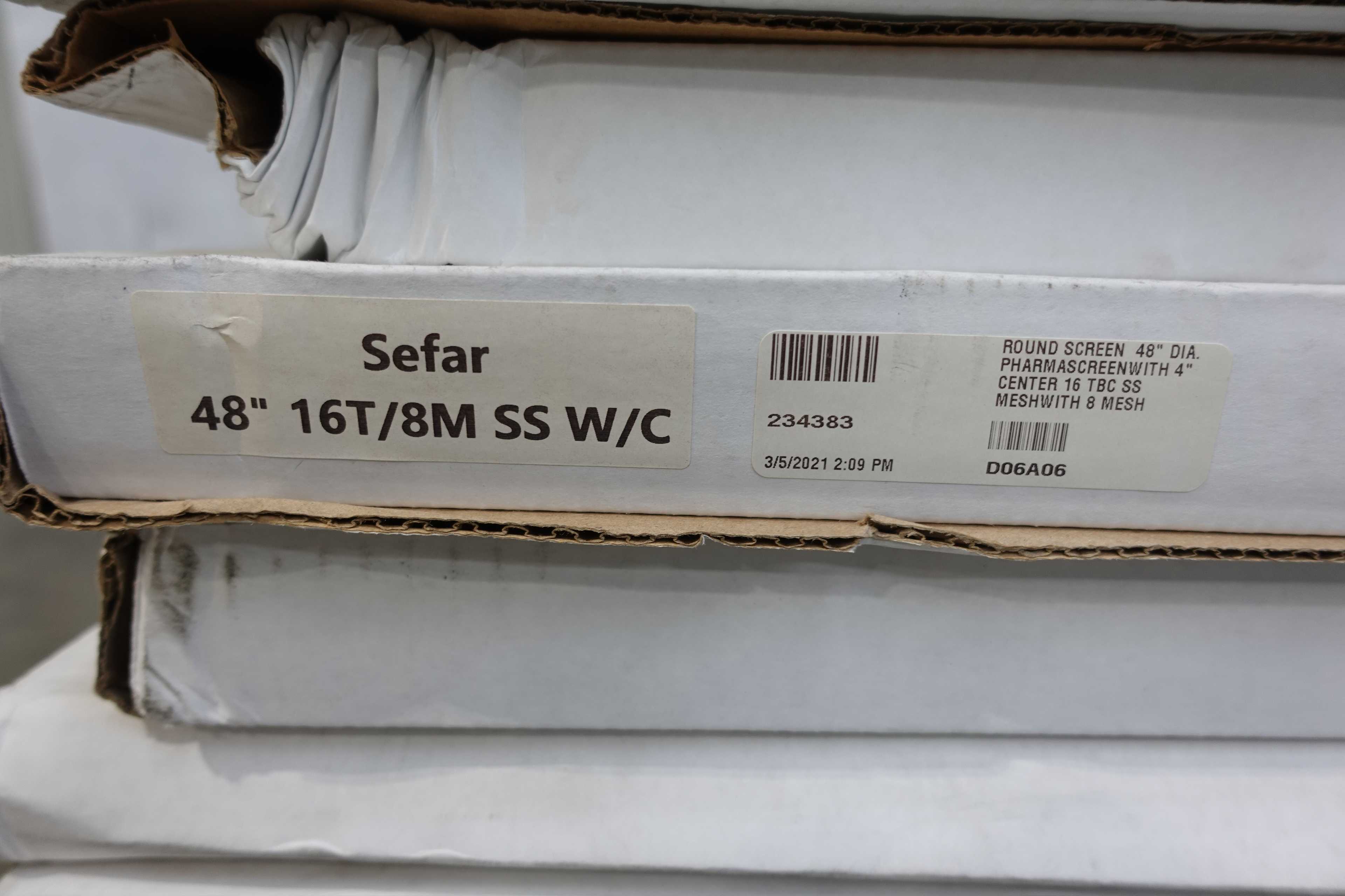 SKU 1739339 - LOT OF 9 SEFAR 234384 D06A06 PHARMASCREENS, 48" ROUND, MESH - SEPARATION EQUIPMENT