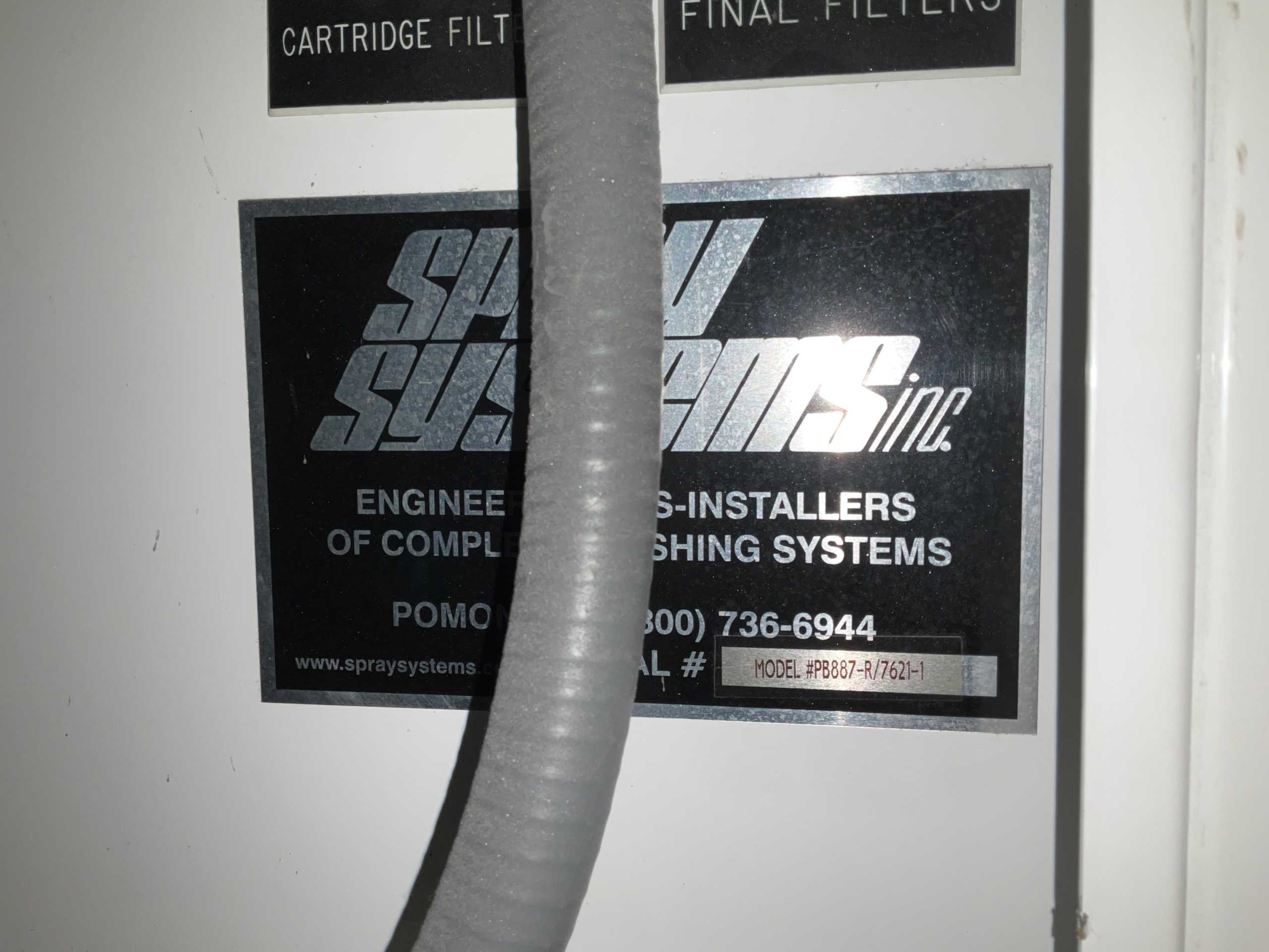 SPRAY SYSTEMS INC. PB887-R/7621-1 MANUAL PAINTING BOOTH - PAINT LINES