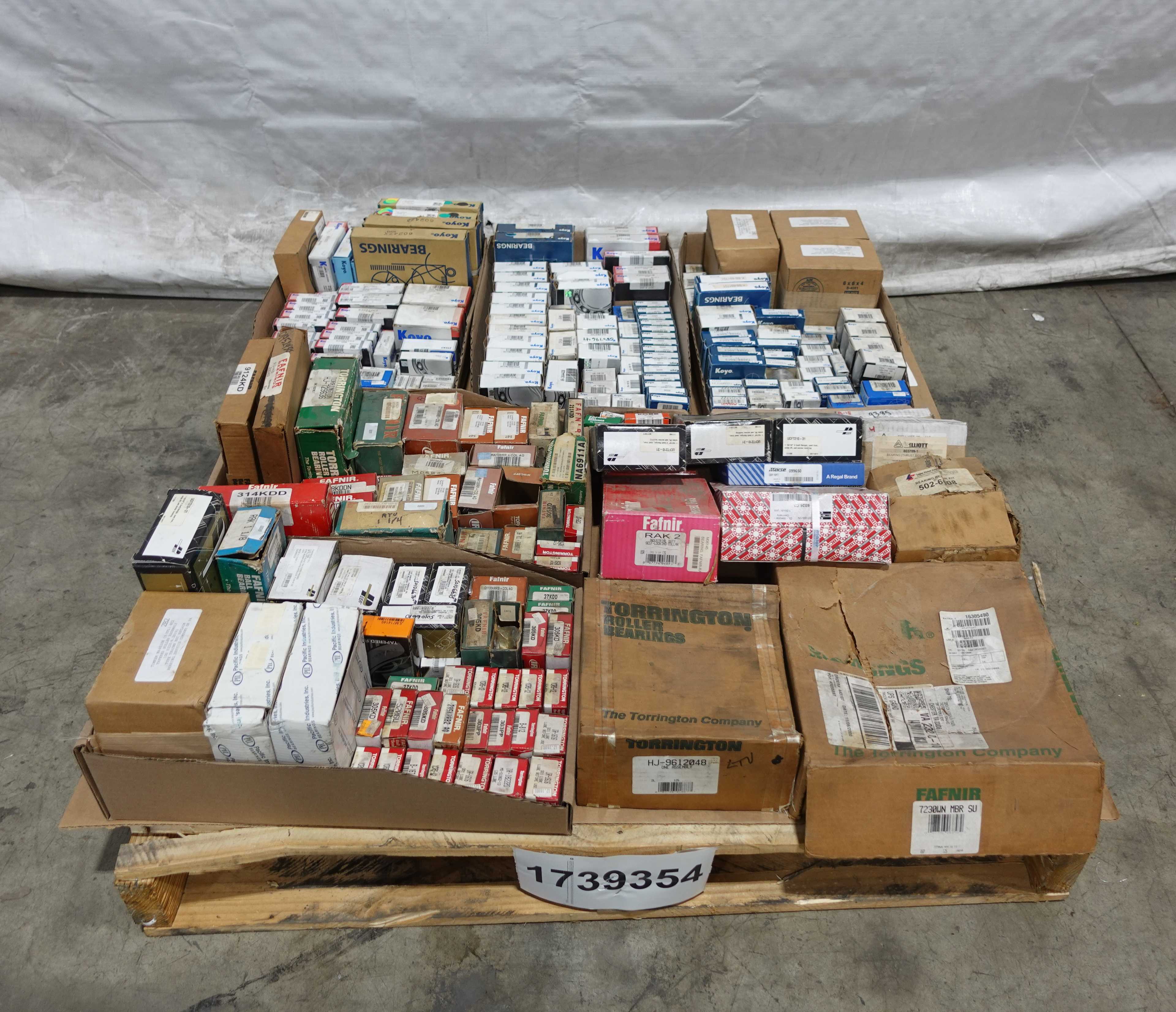 SKU 1739354 - PALLET OF ASSORTED BEARINGS, TORRINGTON, IBC, FAFNIR, TIMKEN, KOYO, PEER, PII