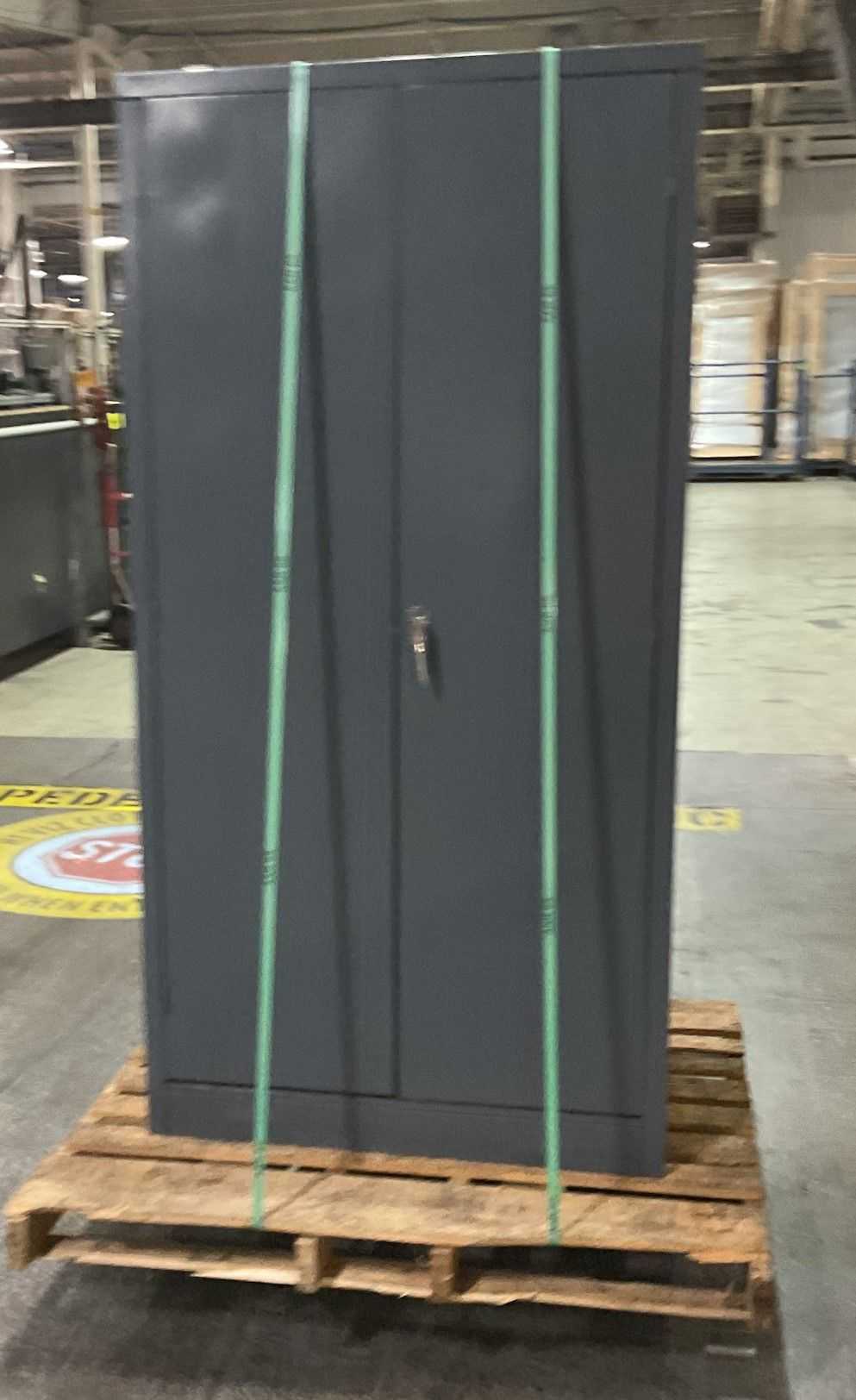 GRAY STORAGE CABINET - FREE STANDING STORAGE CABINET