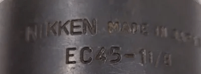 NIKKEN EC45-1 1/8" END MILL HOLDER - CAT 45, 6-1/2IN OAL, 1-1/8IN BORE DIAMETER - MACHINE TOOLING