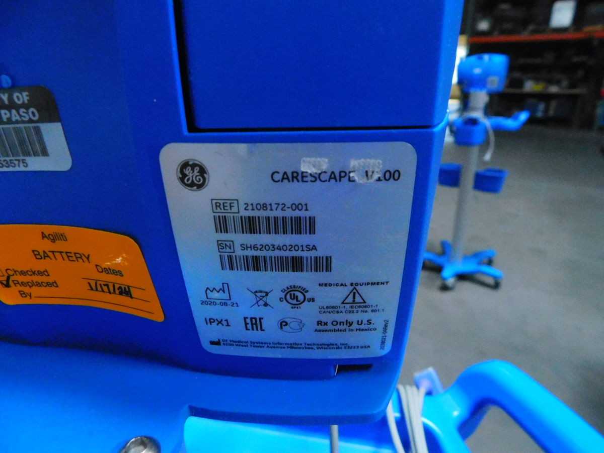 LOT OF 8 GE V100 DINAMAP CARESCAPE PATIENT MONIOTOR WITH STAND M7438 - PLANT & FACILITY EQUIPMENT