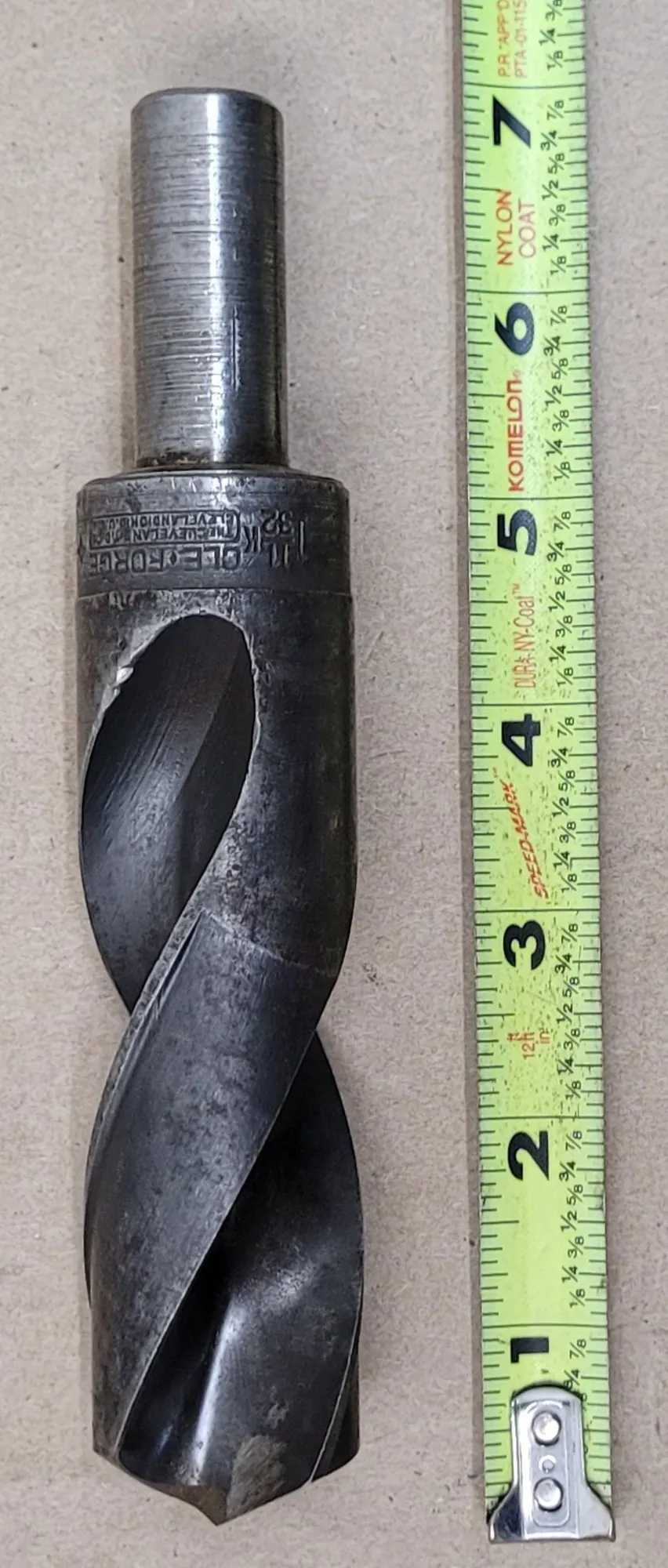 CLE-FORGE 1-11/32" HSS TWIST DRILL, STRAIGHT SHANK, 6-3/4" OAL, 4-1/4" FLUTE - MACHINE TOOLING