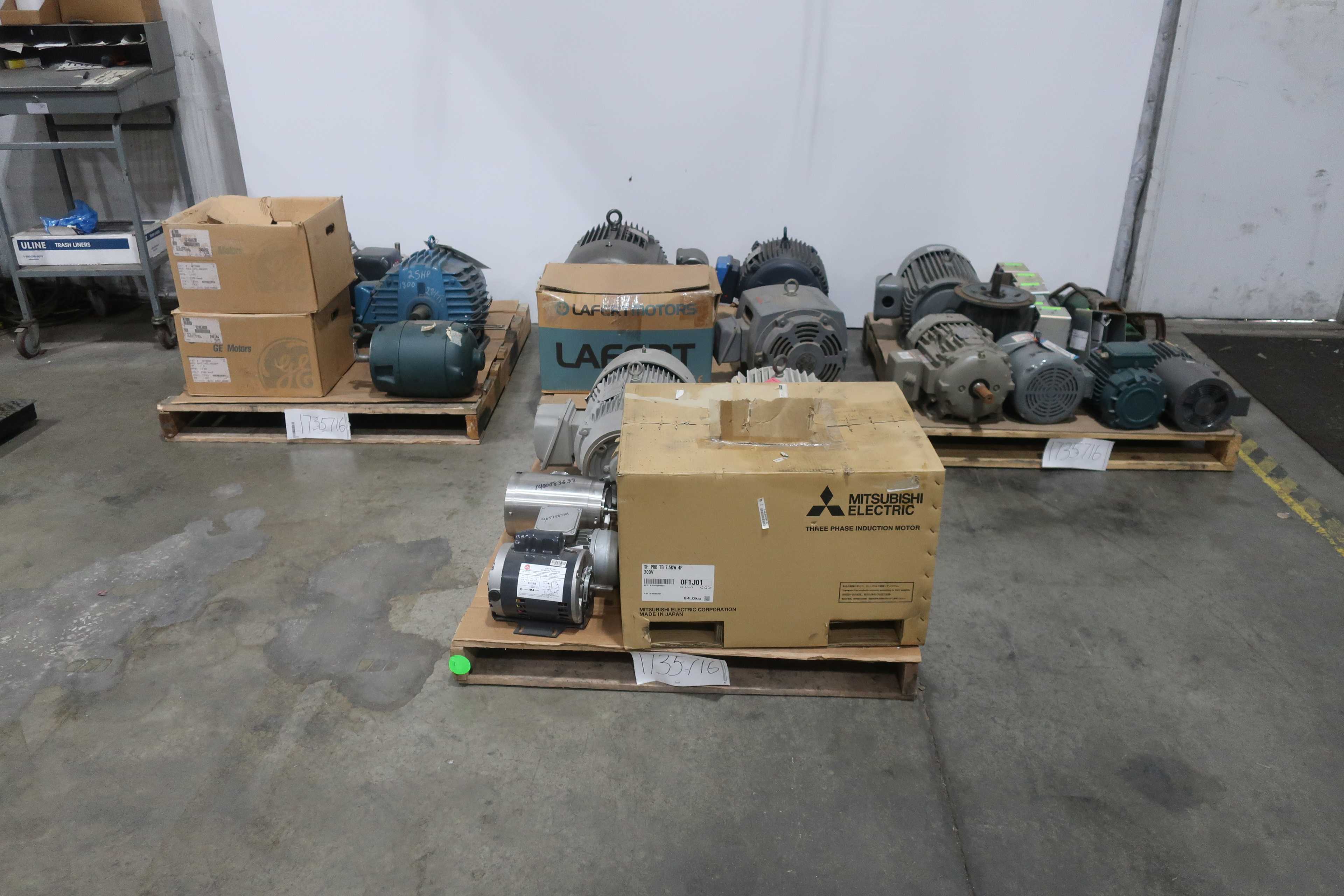 SKU 1735716 - 4 PALLETS OF ASSORTED AC MOTORS