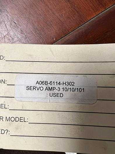 FANUC A06B-6114-H302 AISV-10/10/10 SERVO AMPLIFIER, 3A, 283-339VAC, 1.5KW, 240VAC - SERVO
