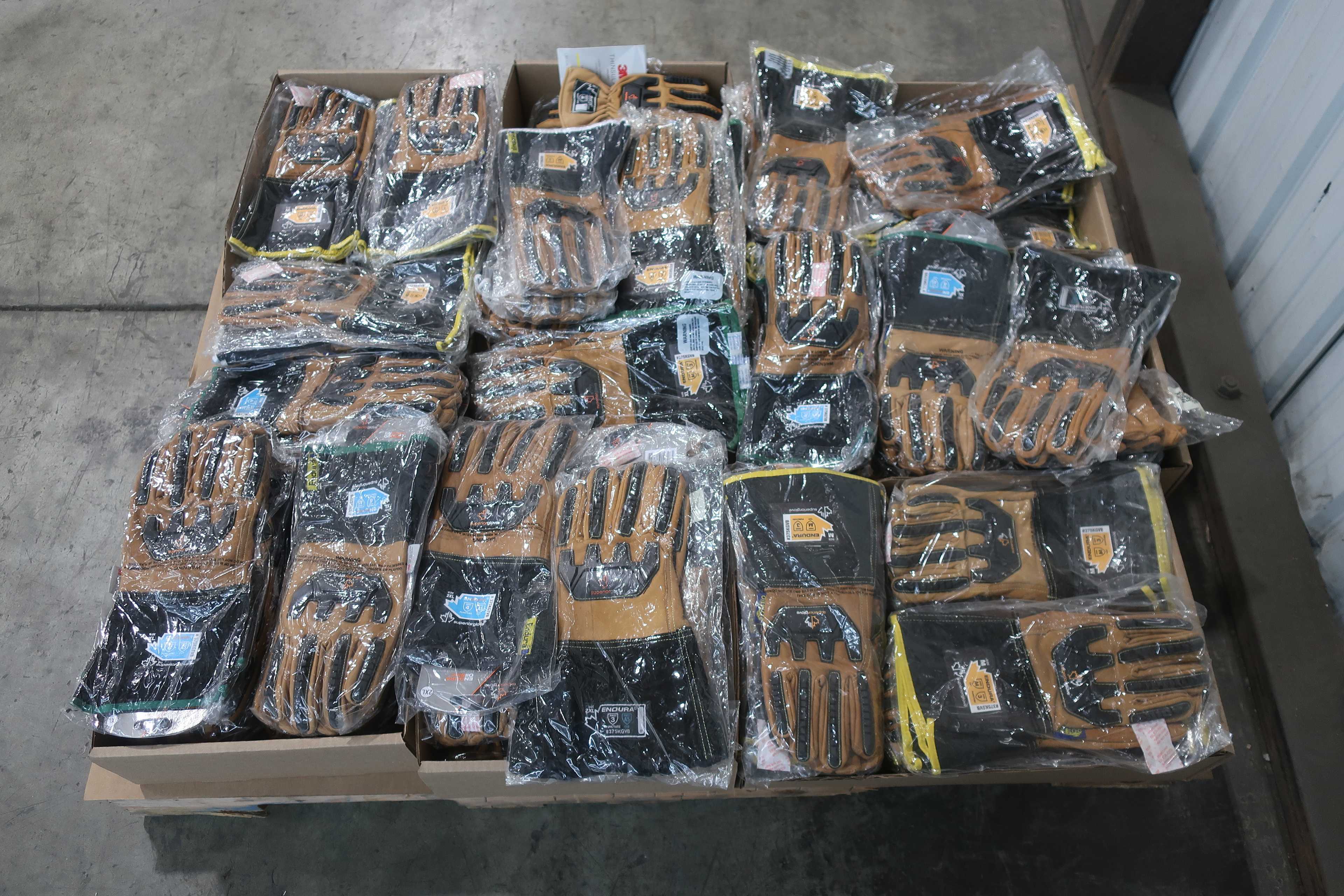 PALLET OF ENDURA SUPER GLOVES WITH IMPACT PROTECTION, NEW WITH TAGS - PPE
