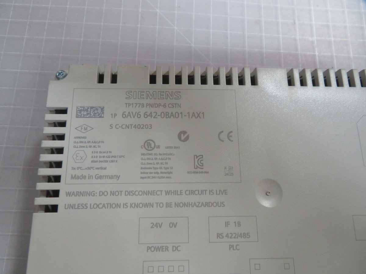 Siemens 6AV6 642-0BA01-1AX1 Operator Interface T265805 - HMIS & DISPLAYS