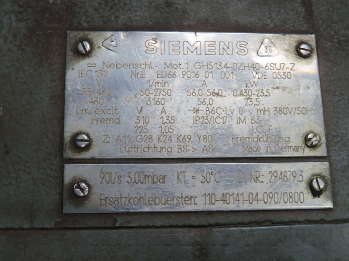 Siemens GHS134-0ZH40-6SU7-Z DC Motor T263062 - High Efficiency Performance - AC MOTOR