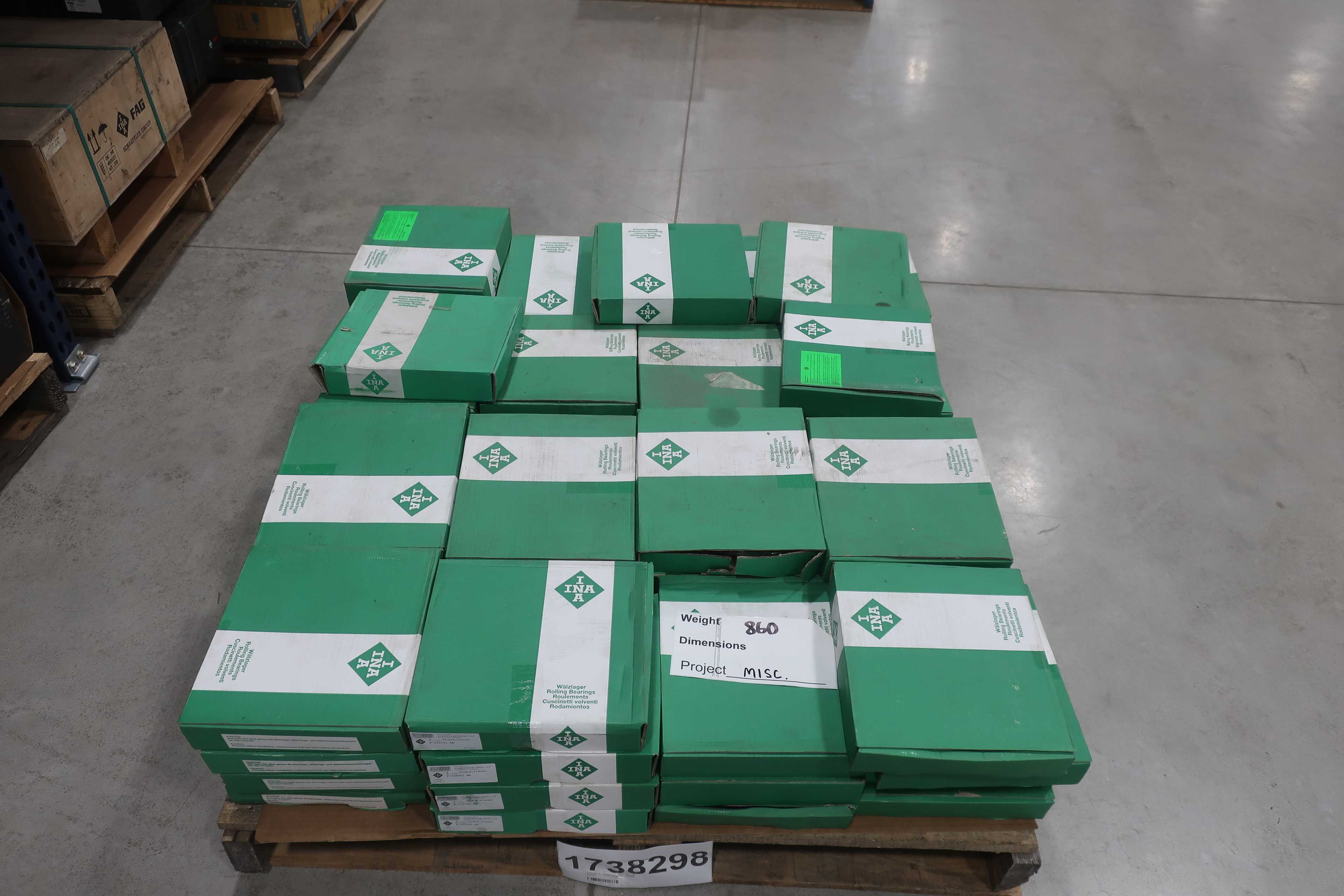 SKU 1738298 - PALLET OF INA F-235051.NN ROLLER BEARINGS - BEARINGS