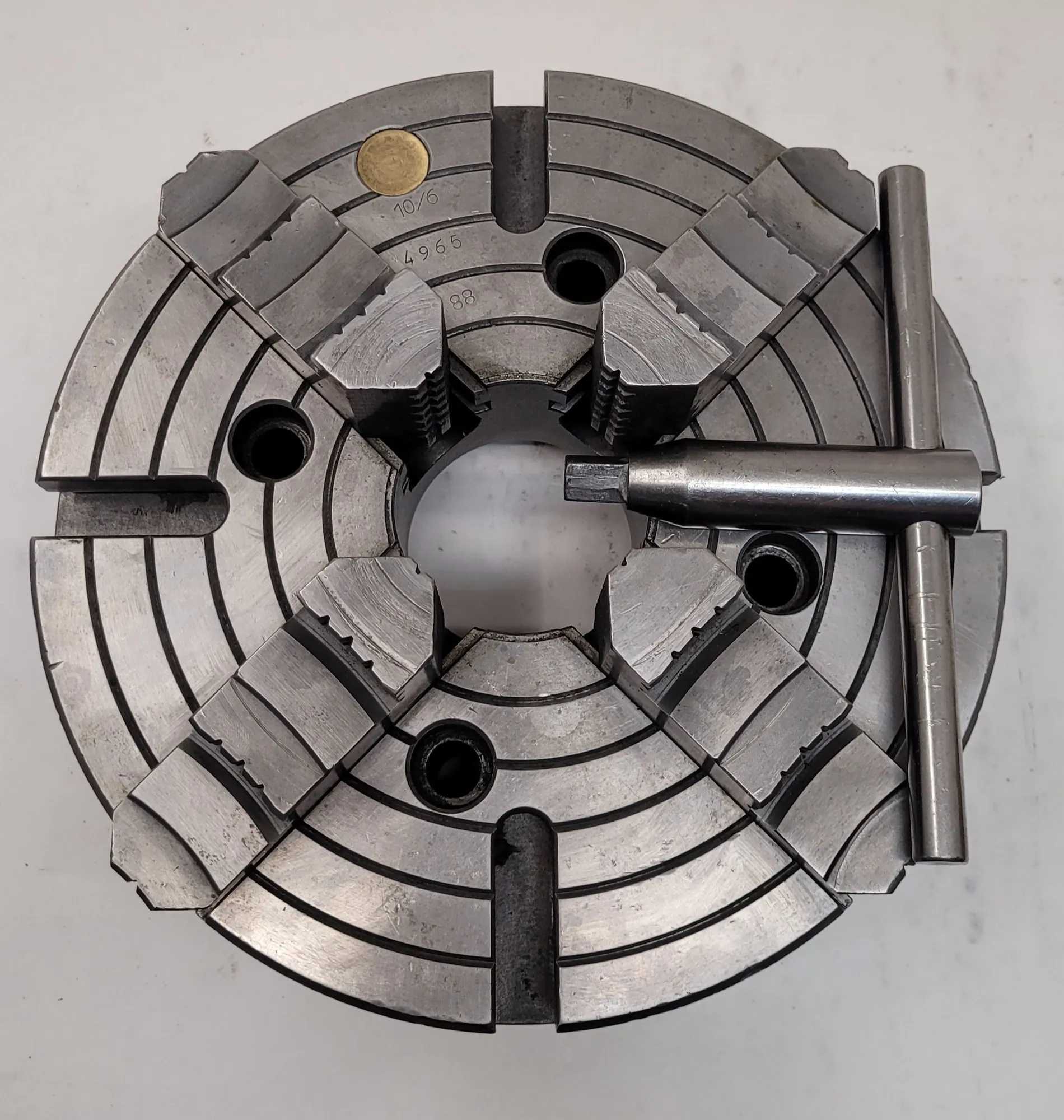 10" BISON MODEL 4965 4-JAW CHUCK WITH KEY - PRECISION MACHINING TOOL - MACHINING TOOLING & PARTS