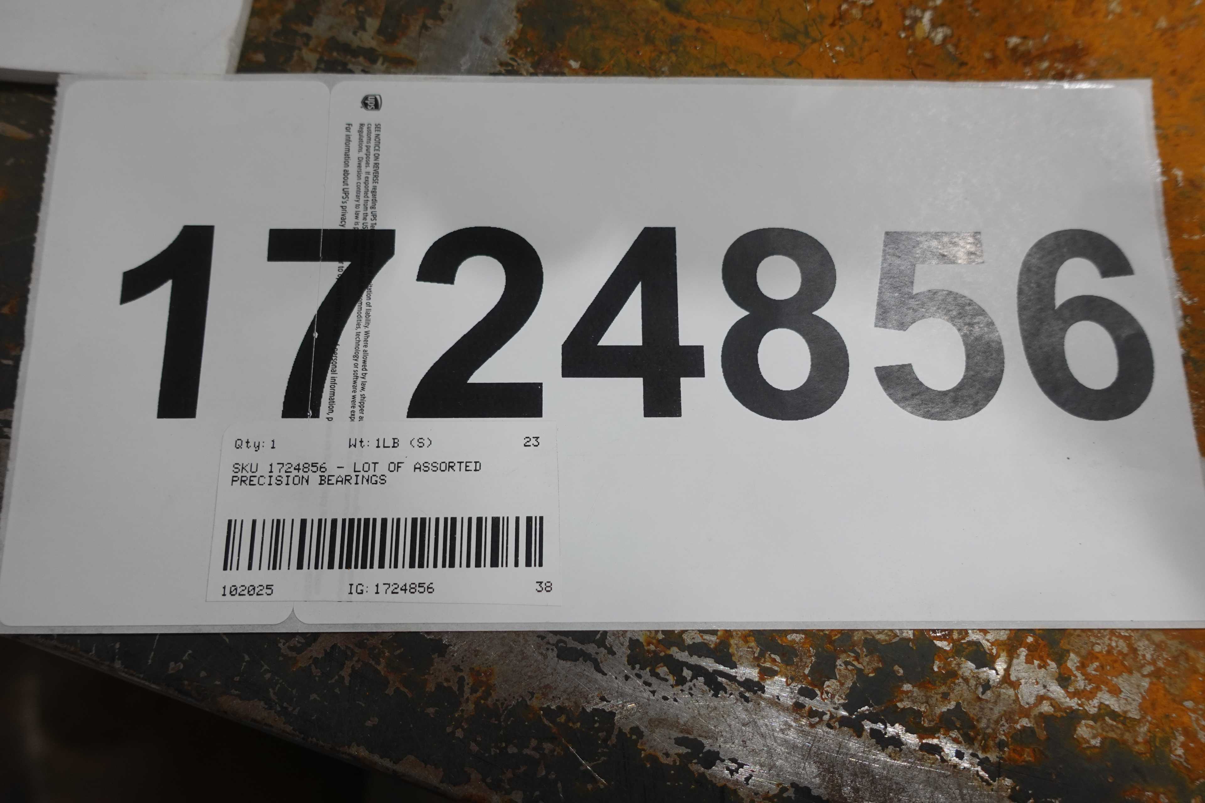 SKU 1724856 - LOT OF ASSORTED PRECISION BEARINGS - BEARINGS