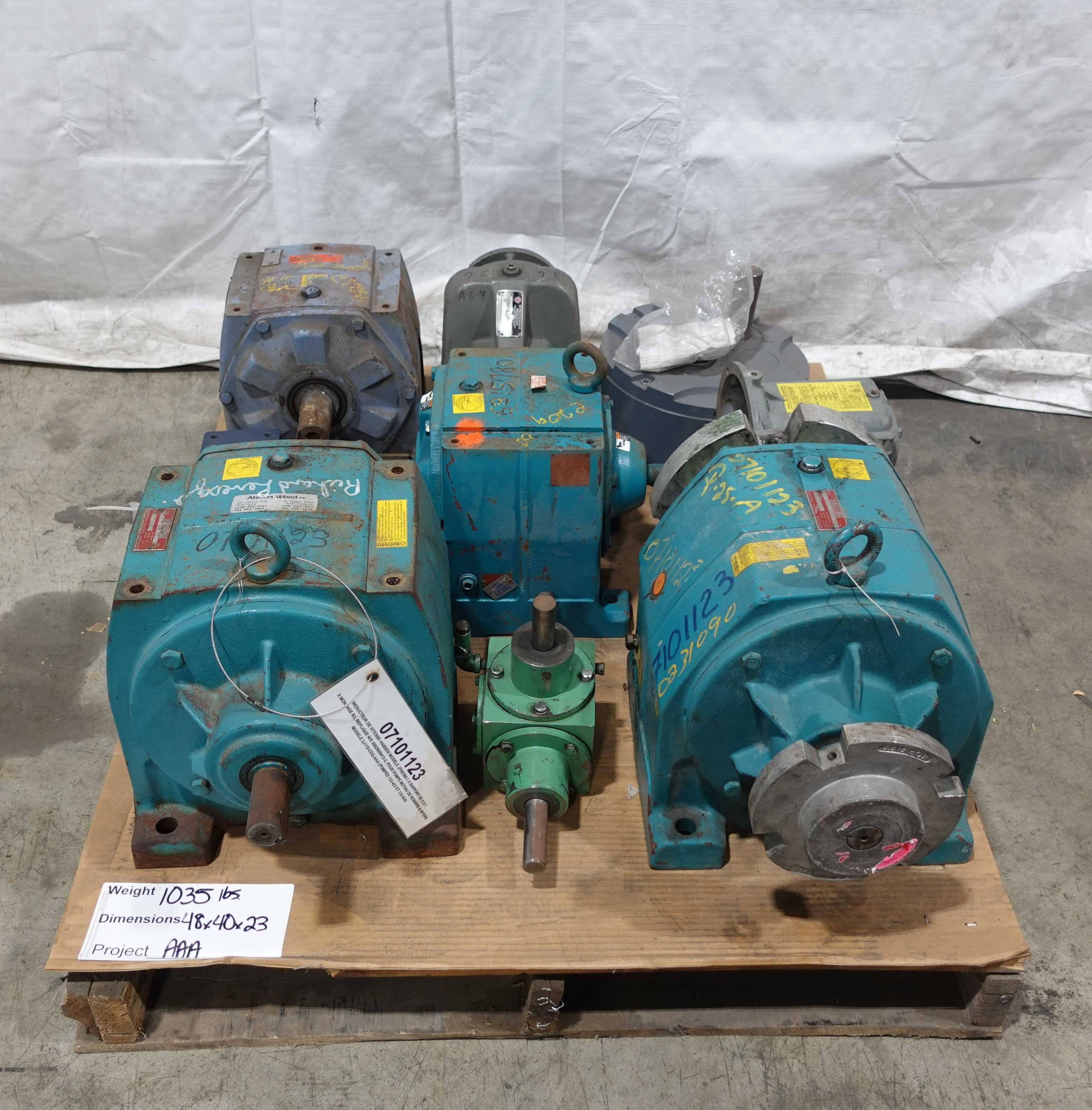 SKU 1711013 - PALLET OF ASSORTED GEAR REDUCERS - GEAR REDUCERS