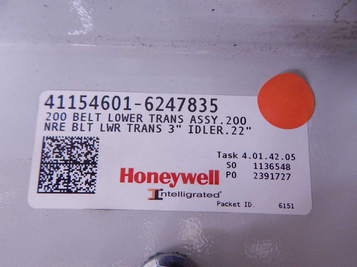 HONEYWELL 41154601-6247835 200, BELT LWR TRANS ASSY, 3 IN IDLER DIA, 22" M6750 DESIG - CONVEYORS
