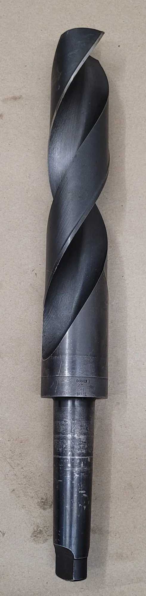 DORMER HS TWIST DRILL, 2" DIA, 17" OAL, 4MT SHANK, 4.75" SHANK LENGTH, 11" FLUTE LENGTH - MACHINE TOOLING