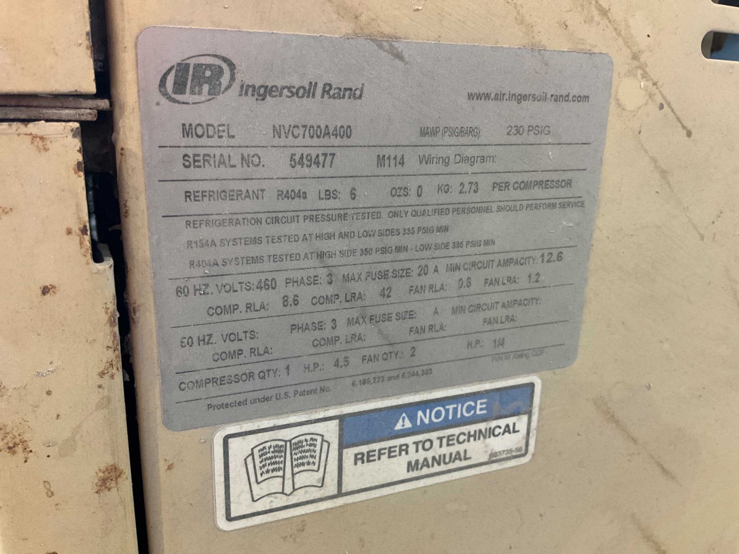 INGERSOLL RAND NVC700A400 AIR DRYER - AIR DRYERS